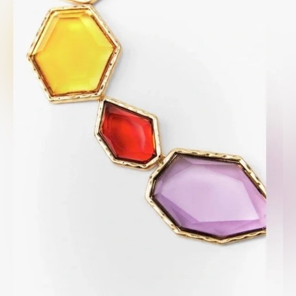 New Zara Chunky Geometric Resin Necklace - Picture 2 of 6